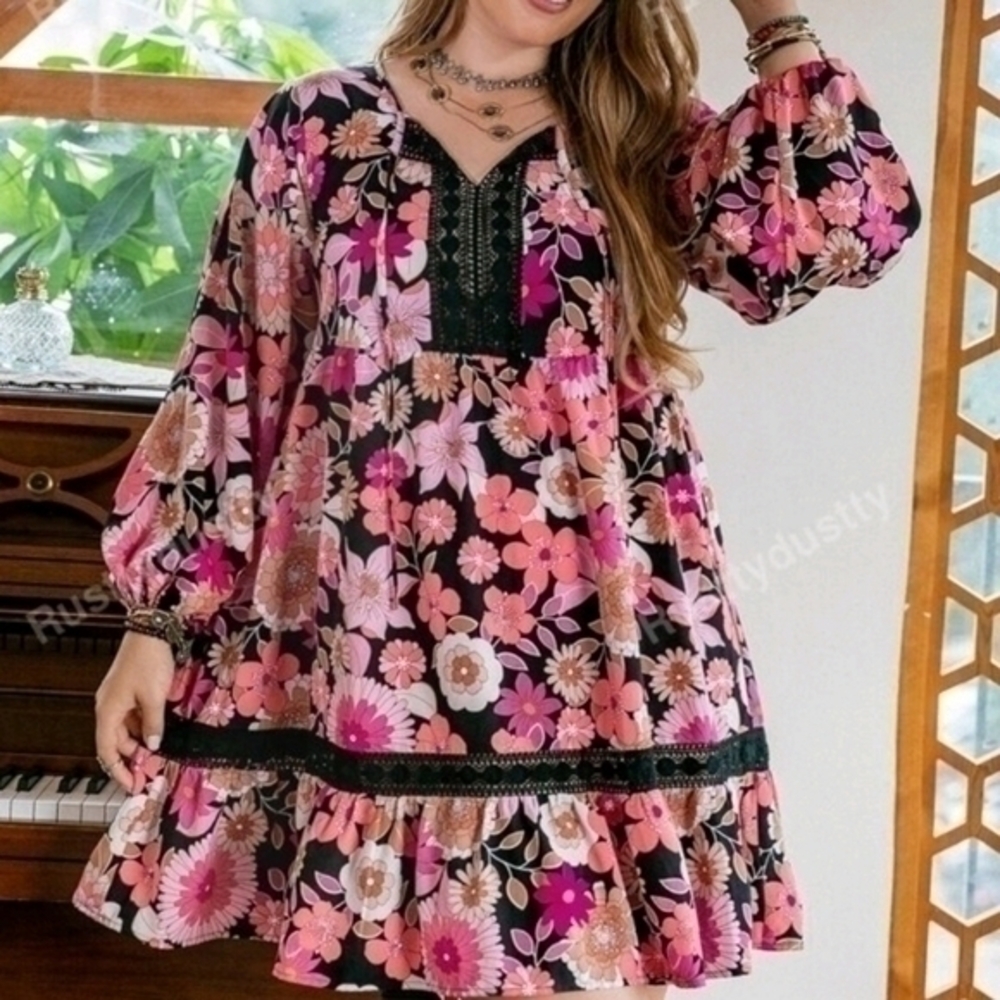 SHEIN CURVE FLORAL TENT DRESS SZ 3X